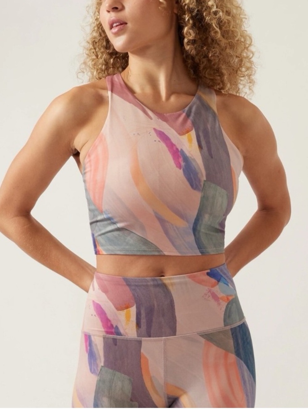 Athleta Elation 7/8 Legging w/ Matching Crop Sports Bra
